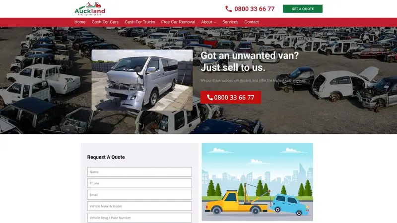Homepage of aucklandkiwicarparts.co.nz