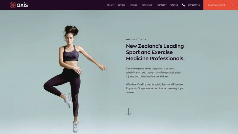 Homepage of axissportsmedicine.co.nz