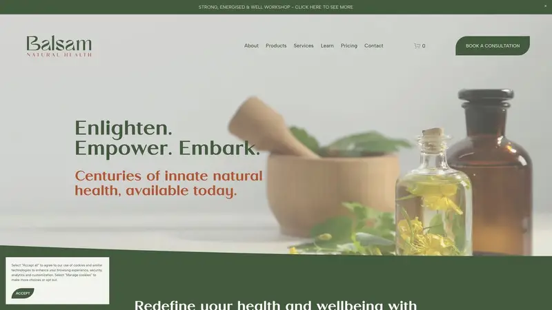 Homepage of balsamnaturalhealth.co.nz