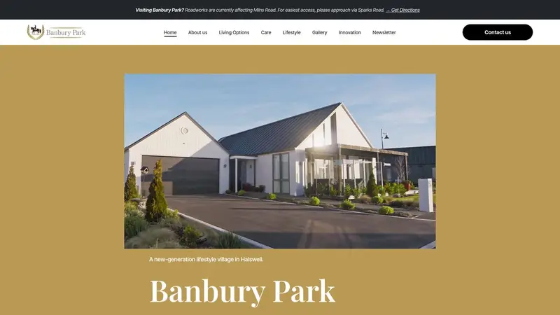 Homepage of banburypark.co.nz