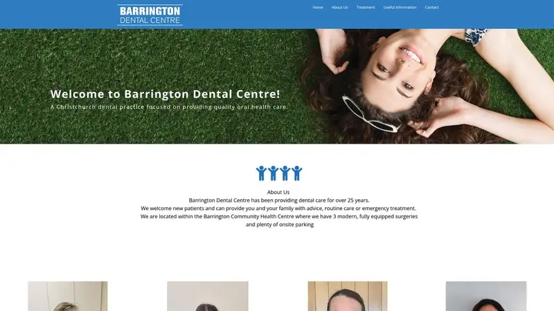 Homepage of barringtondental.co.nz