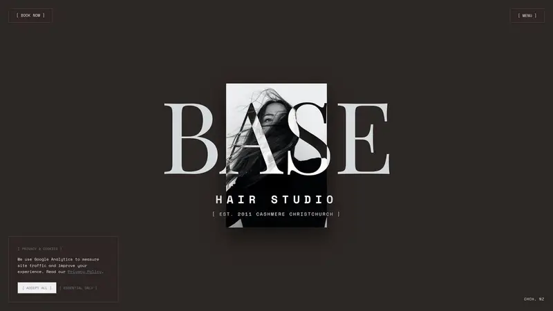 Homepage of basehairstudio.co.nz