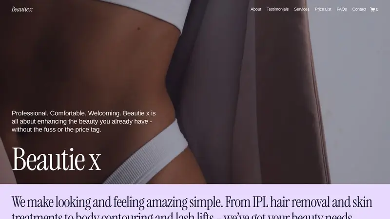 Homepage of beautiex.co.nz