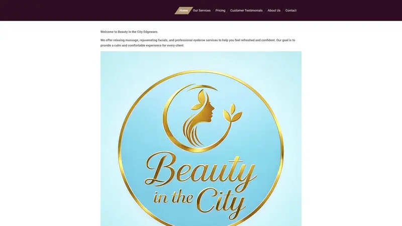 Homepage of beauty-in-the-city.nz