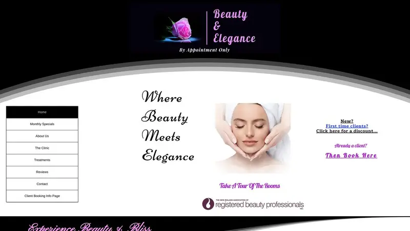 Homepage of beautyandelegance.co.nz