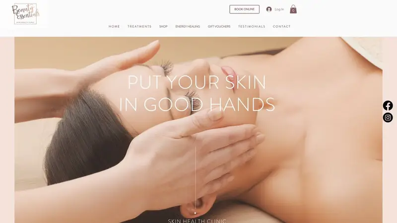 Homepage of beautyessentials.co.nz
