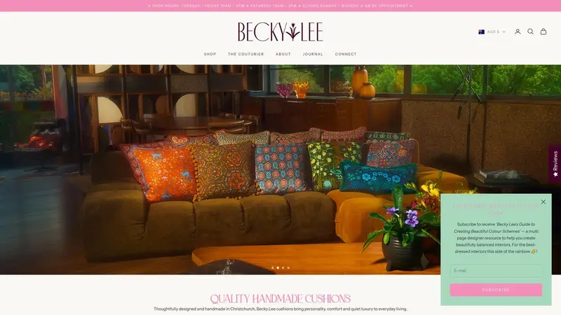 Homepage of beckylee.co.nz