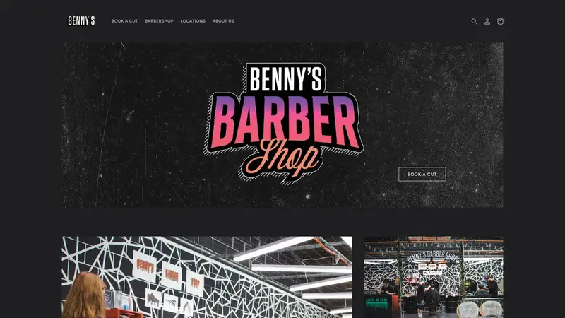 Homepage of bennysbarbershop.co.nz