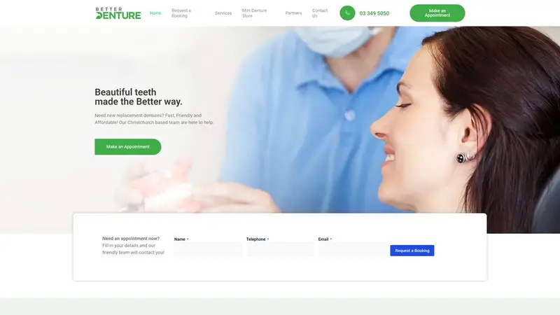Homepage of betterdenture.co.nz