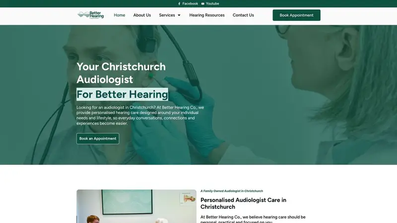 Homepage of betterhearingco.co.nz
