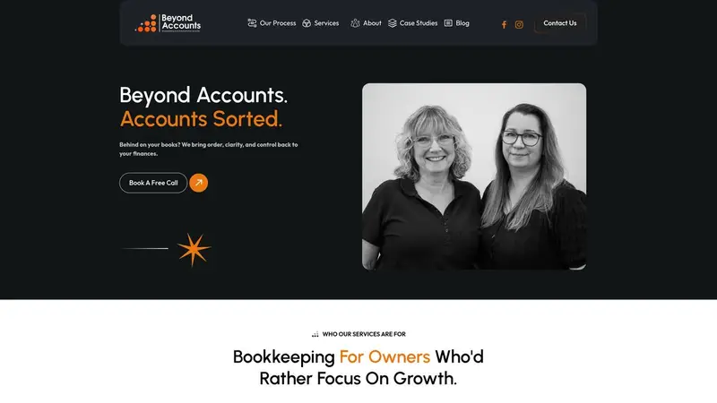 Homepage of beyondaccounts.co.nz