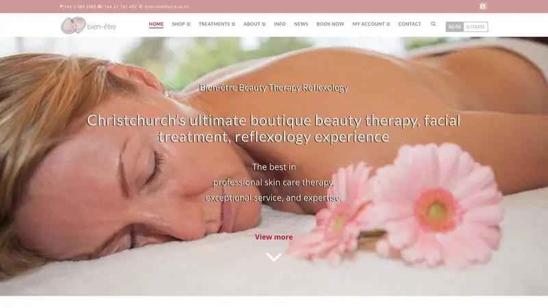 Homepage of bien-etre.co.nz