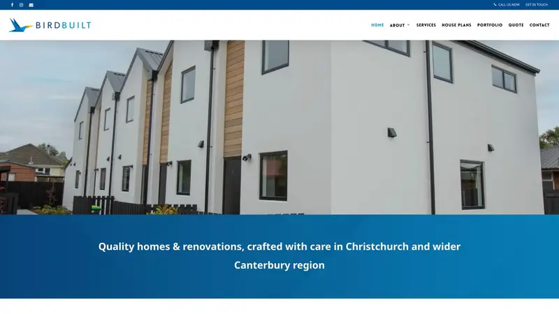 Homepage of birdbuilt.co.nz