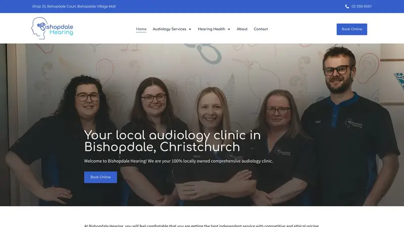 Homepage of bishopdalehearing.co.nz