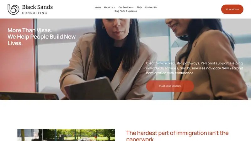 Homepage of blacksandsconsulting.co.nz