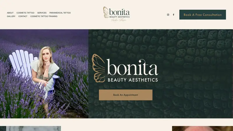 Homepage of bonitabeauty.co.nz