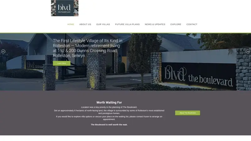 Homepage of boulevardvillage.co.nz