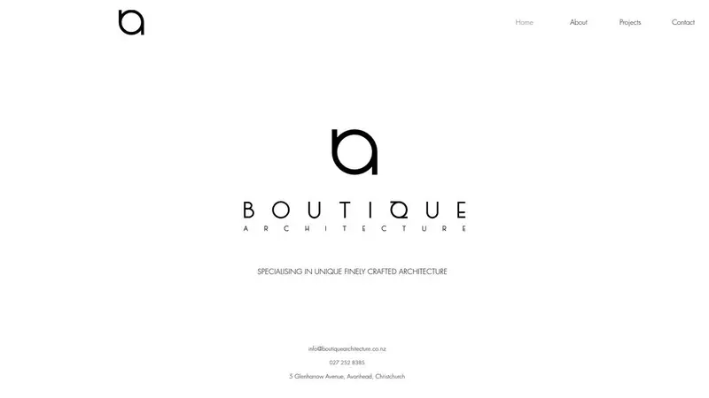 Homepage of boutiquearchitecture.co.nz