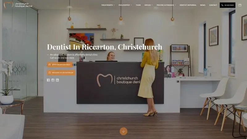 Homepage of boutiquedental.co.nz