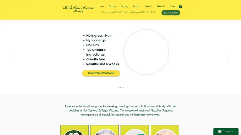 Homepage of braziliansecrets.co.nz