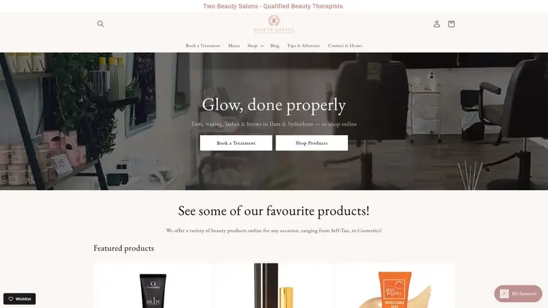 Homepage of bronzedgoddess.co.nz