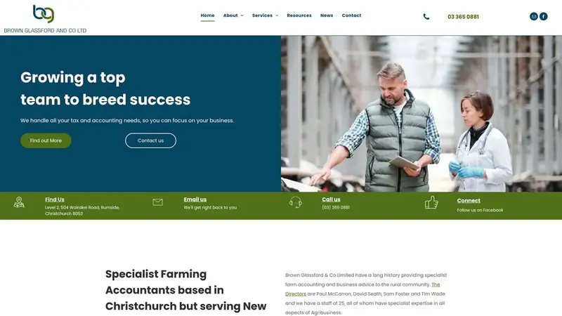 Homepage of brownglass.co.nz