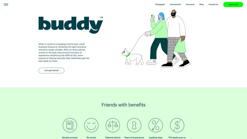 Homepage of buddymortgages.co.nz