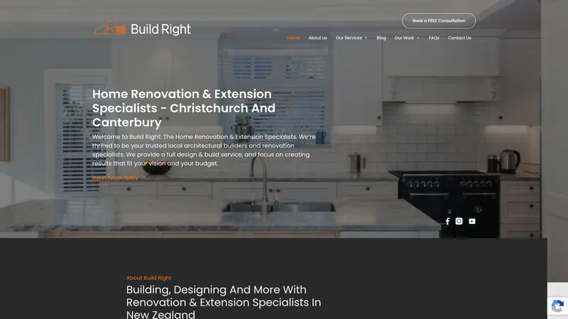 Homepage of buildrighthomes.co.nz