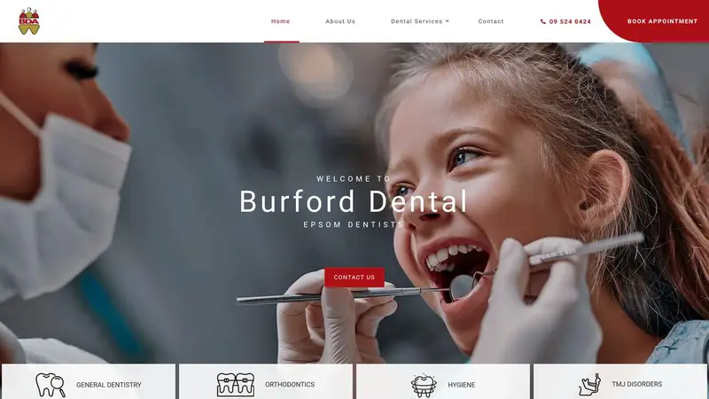Homepage of burforddental.co.nz