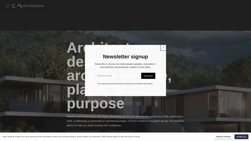 Homepage of caarch.co.nz