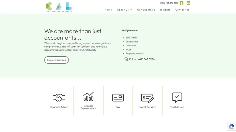 Homepage of calca.co.nz