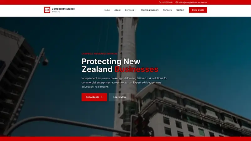 Homepage of campbellinsurance.co.nz