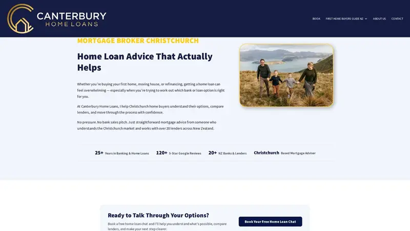 Homepage of canterburyhomeloans.co.nz