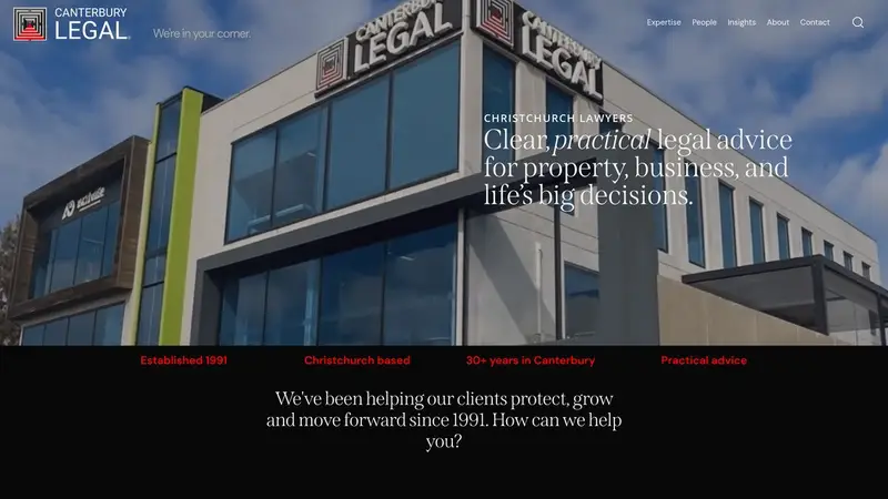 Homepage of canterburylegal.co.nz
