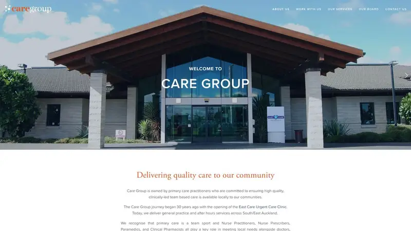 Homepage of caregroup.co.nz