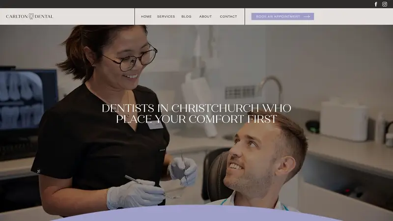 Homepage of carltondental.co.nz