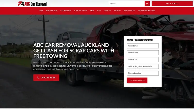 Homepage of carremoval.co.nz