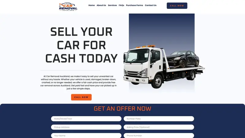 Homepage of carremoval.net.nz