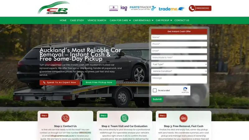 Homepage of carremovals.co.nz