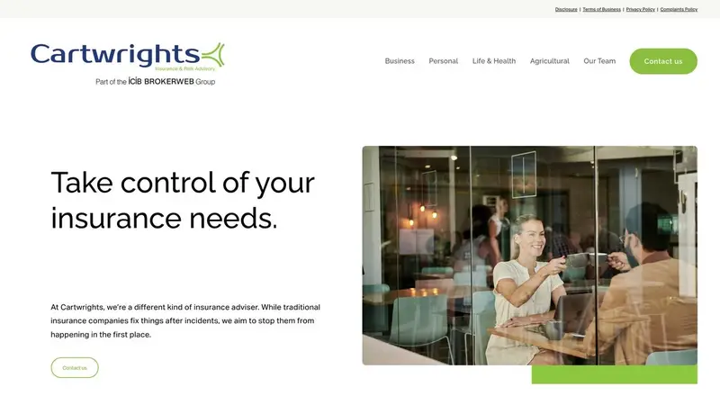 Homepage of cartwrights.co.nz