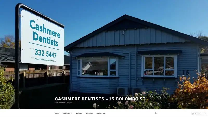 Homepage of cashmeredentists.co.nz