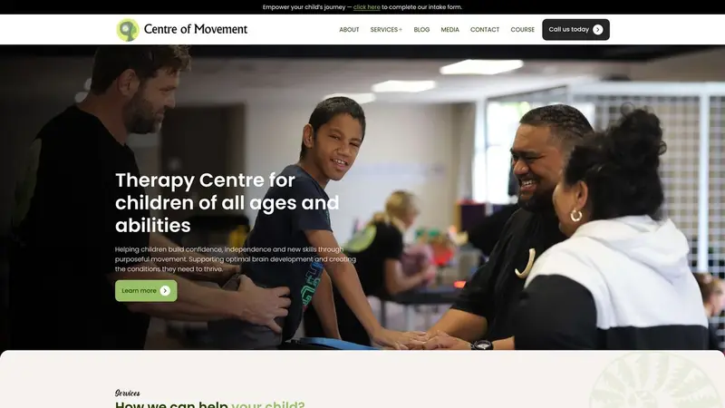Homepage of centreofmovement.co.nz