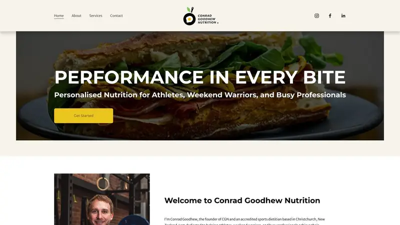 Homepage of cgnutrition.co.nz