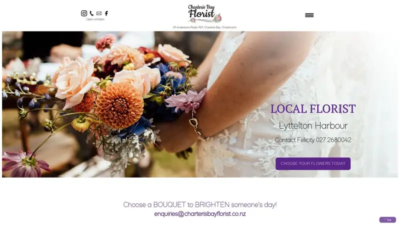 Homepage of charterisbayflorist.co.nz