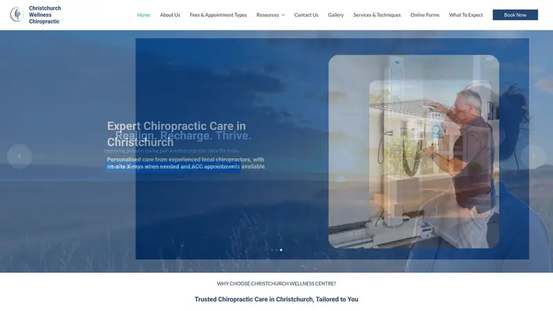 Homepage of chchwellness.co.nz