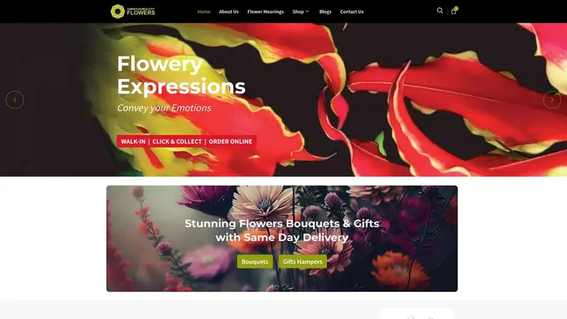 Homepage of christchurchcityflowers.co.nz