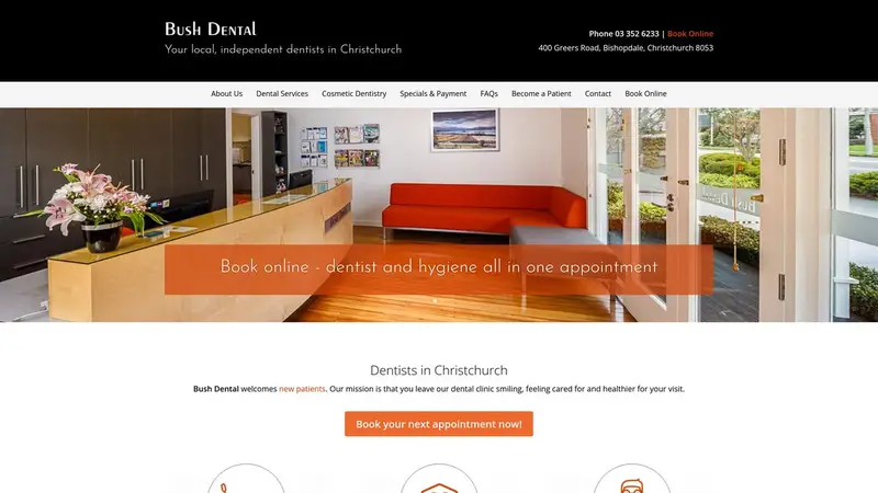 Homepage of christchurchdentists.nz
