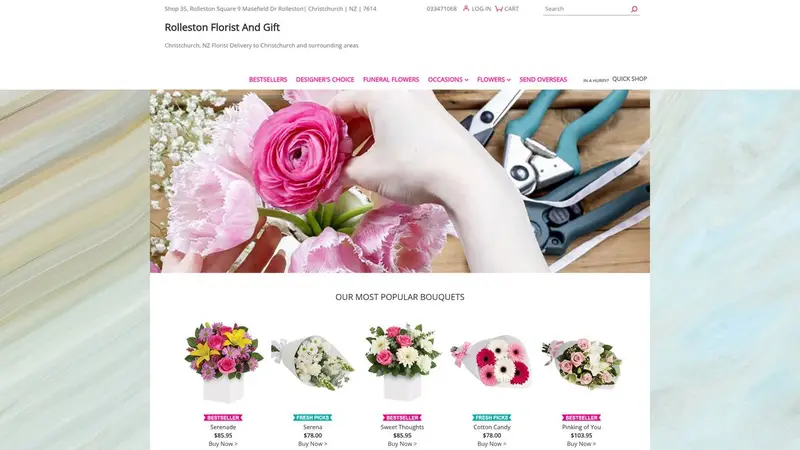 Homepage of christchurchflowersandgifts.co.nz