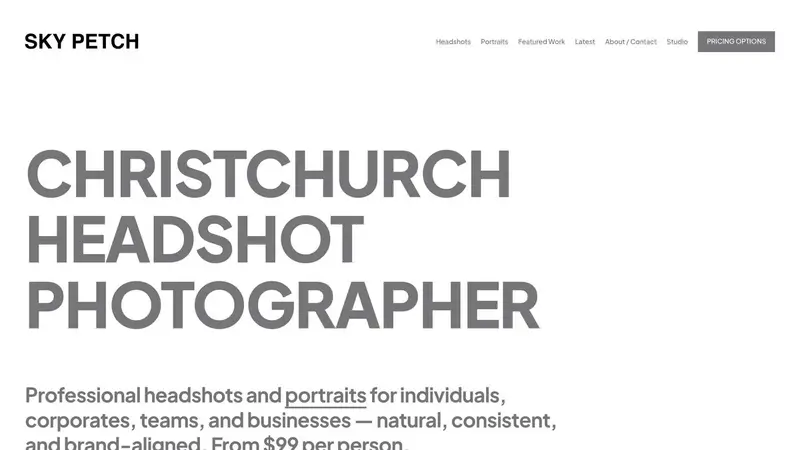 Homepage of christchurchheadshotphotographer.co.nz