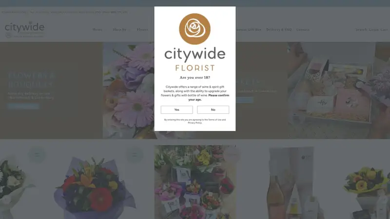 Homepage of citywideflorist.co.nz